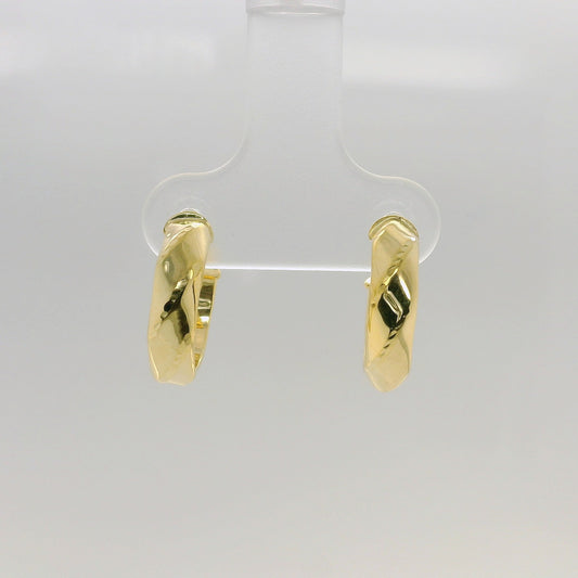 Faceted Twisted Hoop Earrings - 10mm