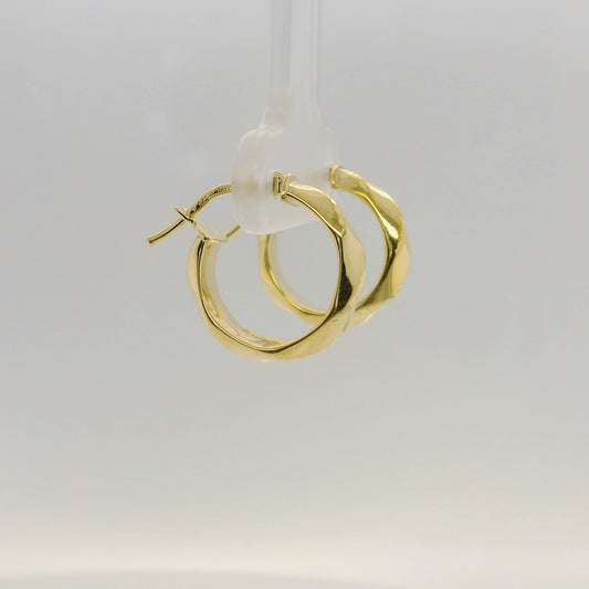 Faceted Twisted Hoop Earrings - 10mm