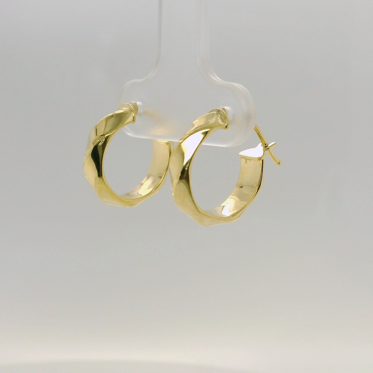 Faceted Twisted Hoop Earrings - 10mm