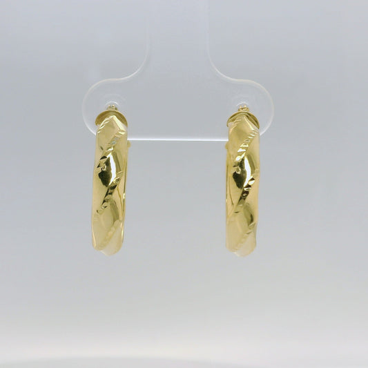 Faceted Twisted Hoop Earrings - 15mm