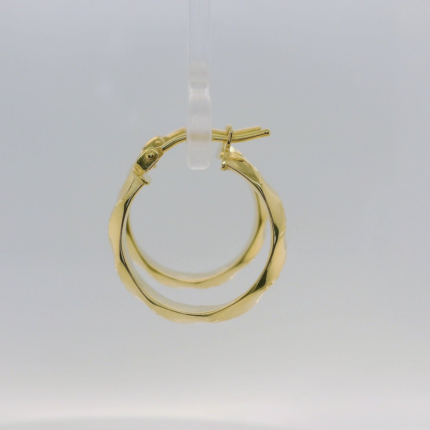 Faceted Twisted Hoop Earrings - 15mm