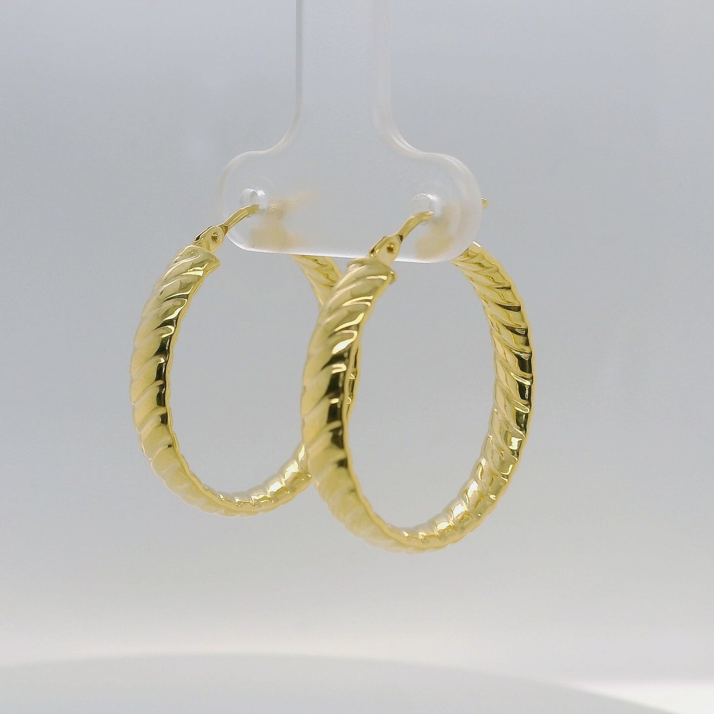 Twisted Hoop Earrings - 20mm