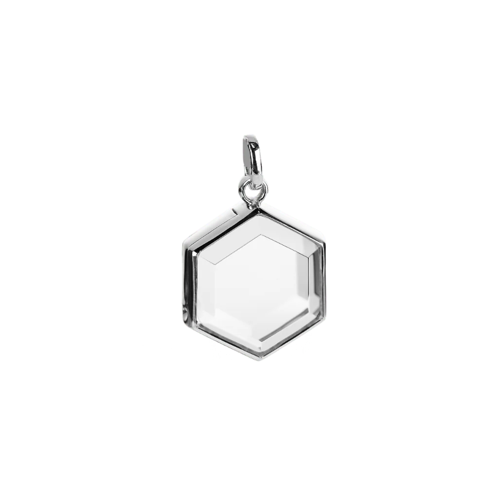 Medium Hexagon Silver Locket