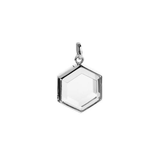 Medium Hexagon Silver Locket