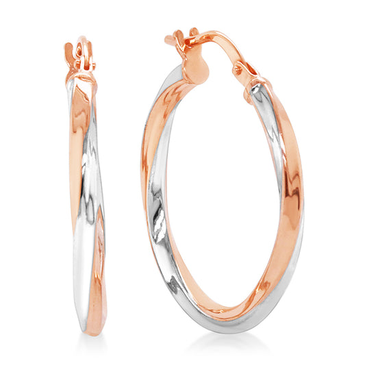 Two-Tone Twisted Hoops