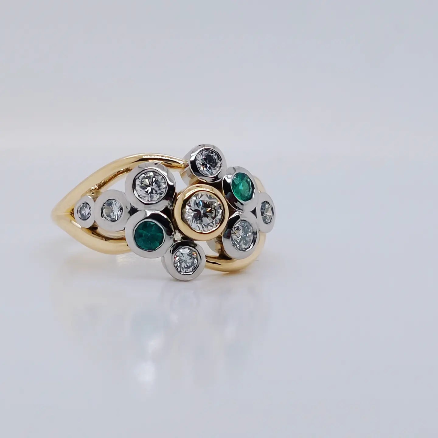 Emerald Diamond Bezel Ring