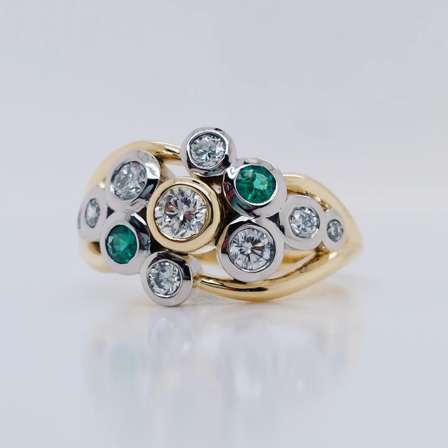 Emerald Diamond Bezel Ring