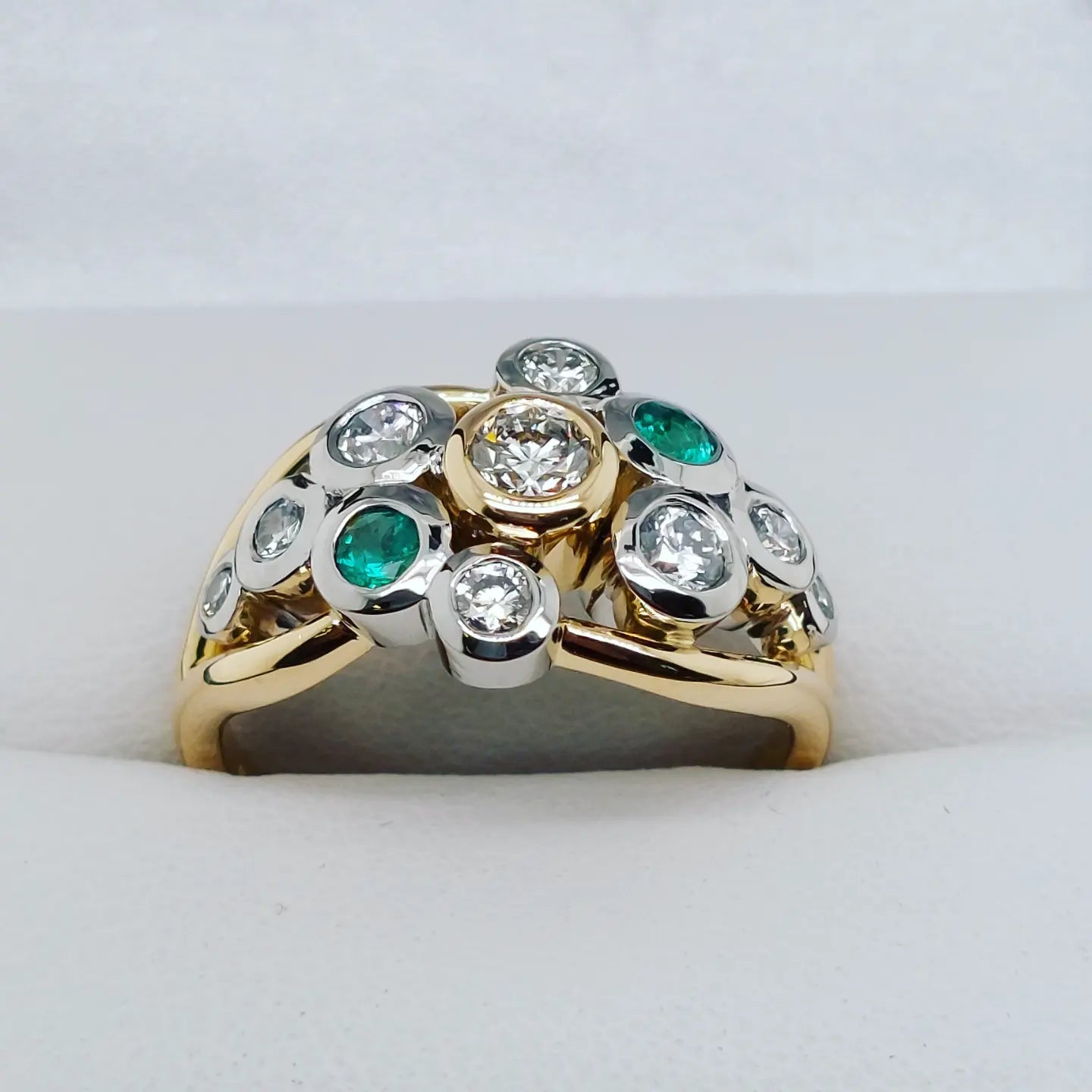 Emerald Diamond Bezel Ring