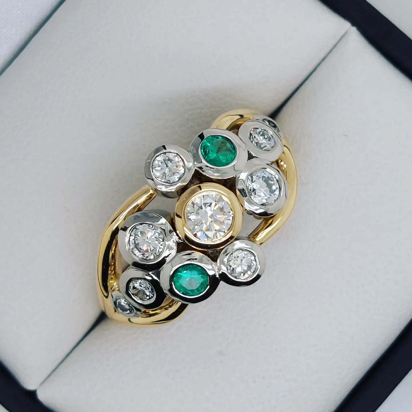 Emerald Diamond Bezel Ring