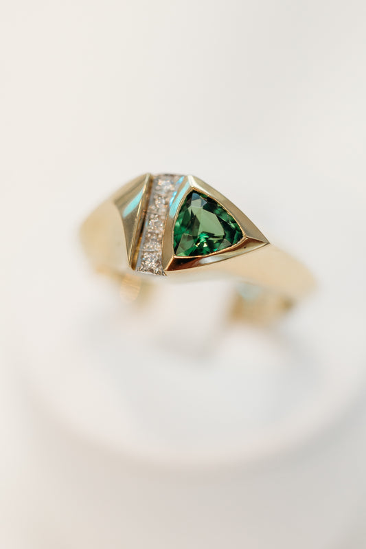 Tsavorite Garnet & Diamond Ring