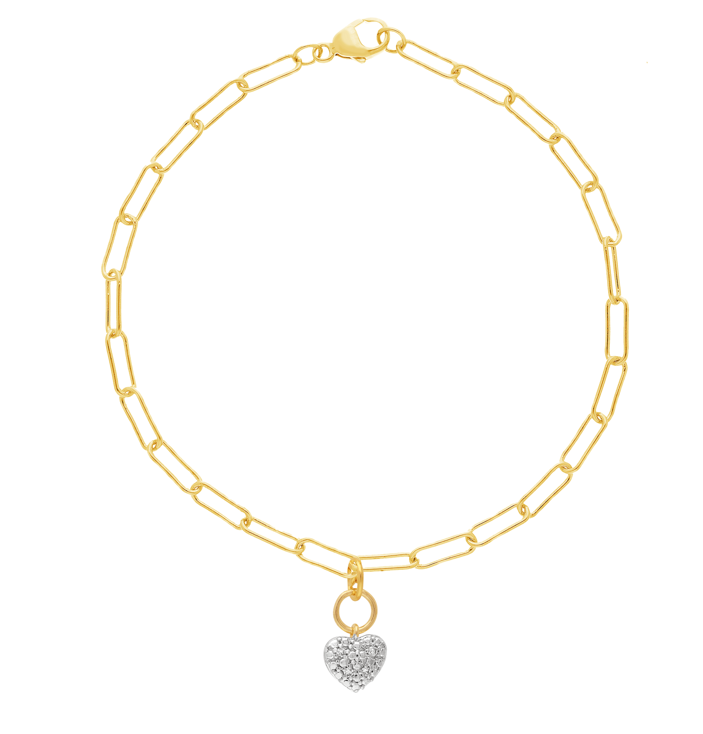 Paperclip Bracelet with Heart Charm