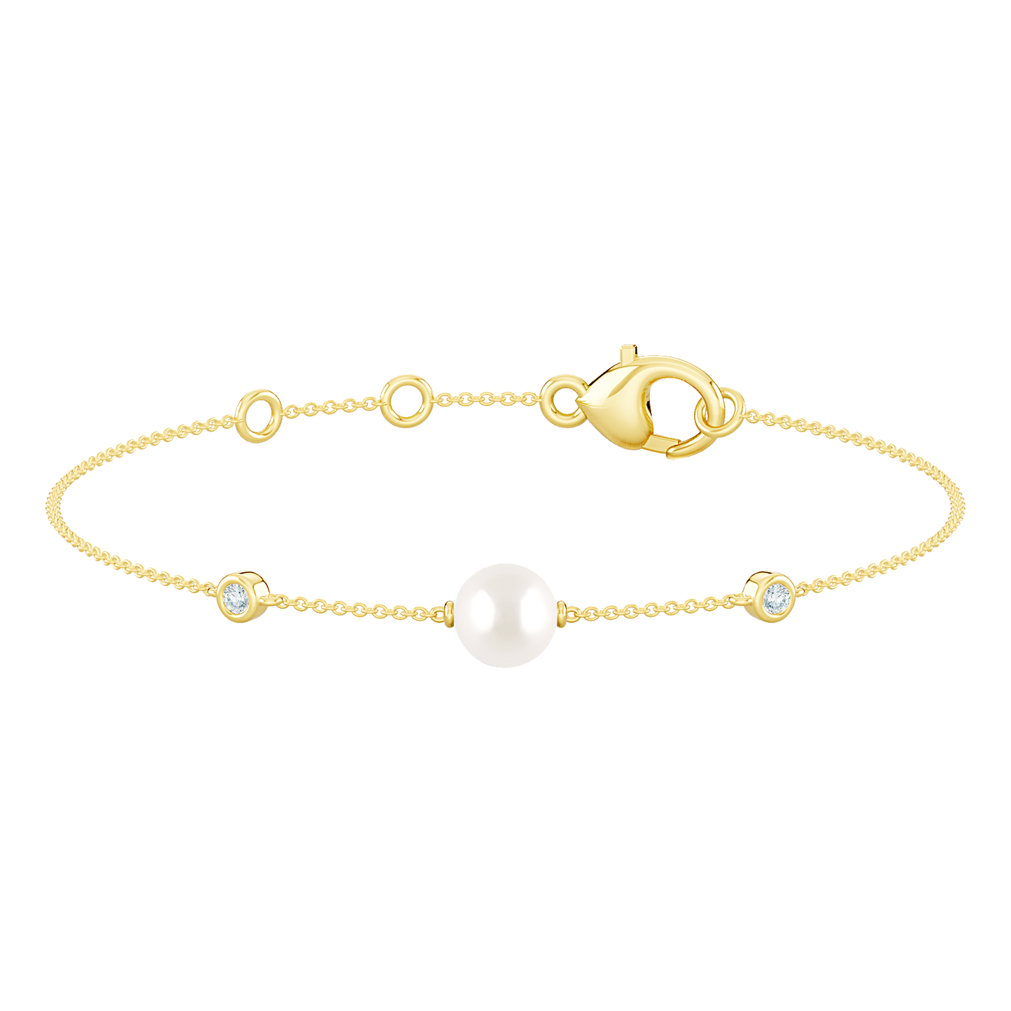 Pearl & Lab Diamond Bracelets