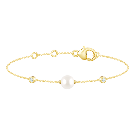 Pearl & Lab Diamond Bracelets