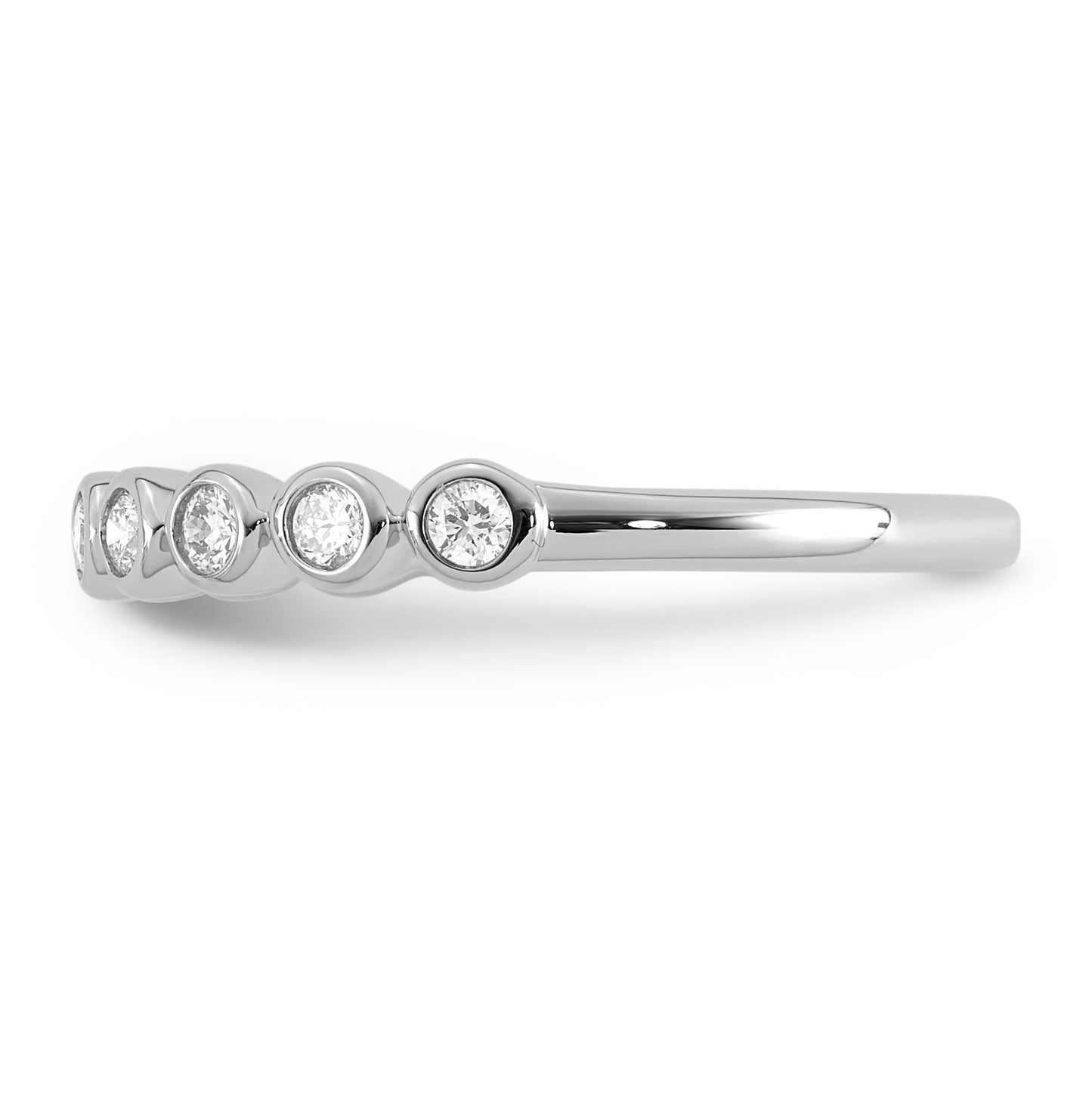 Lab Diamond Bezel Set Ring - White Gold