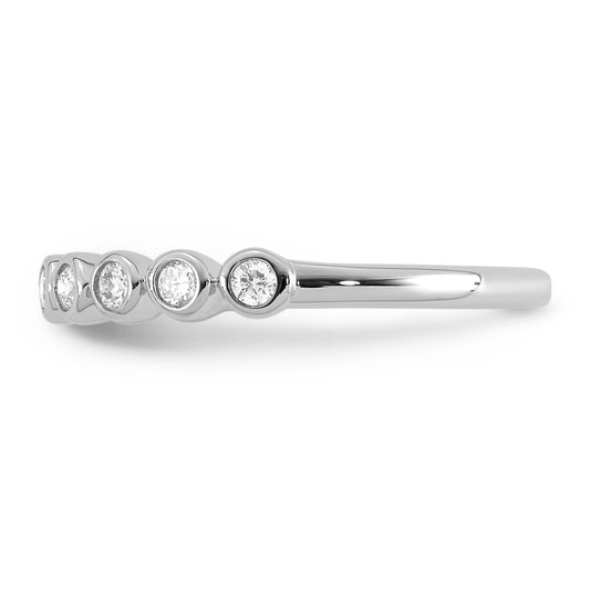 Lab Diamond Bezel Set Ring - White Gold