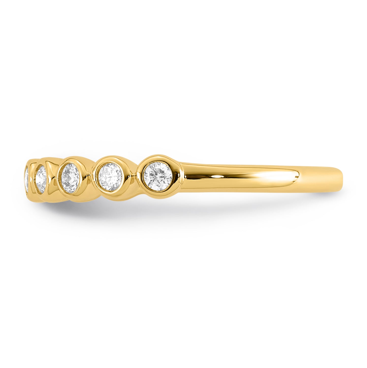 Lab Diamond Bezel Set Ring - Yellow Gold