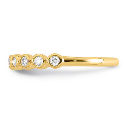 Lab Diamond Bezel Set Ring - Yellow Gold