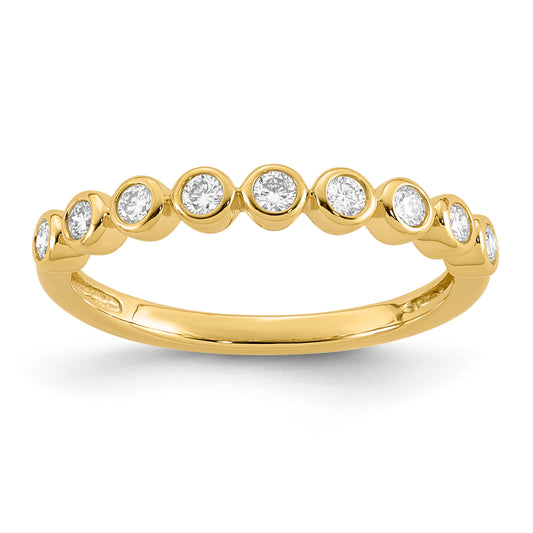 Lab Diamond Bezel Set Ring - Yellow Gold