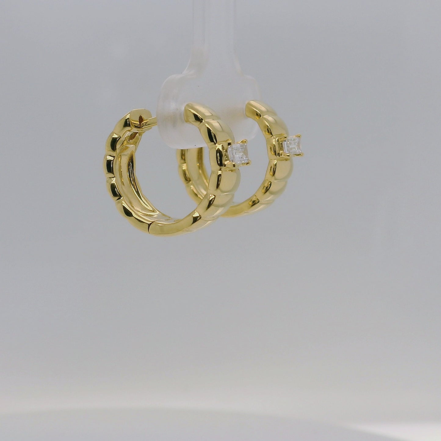 Vermeil Lab Grown Diamond Groove Huggie Earrings
