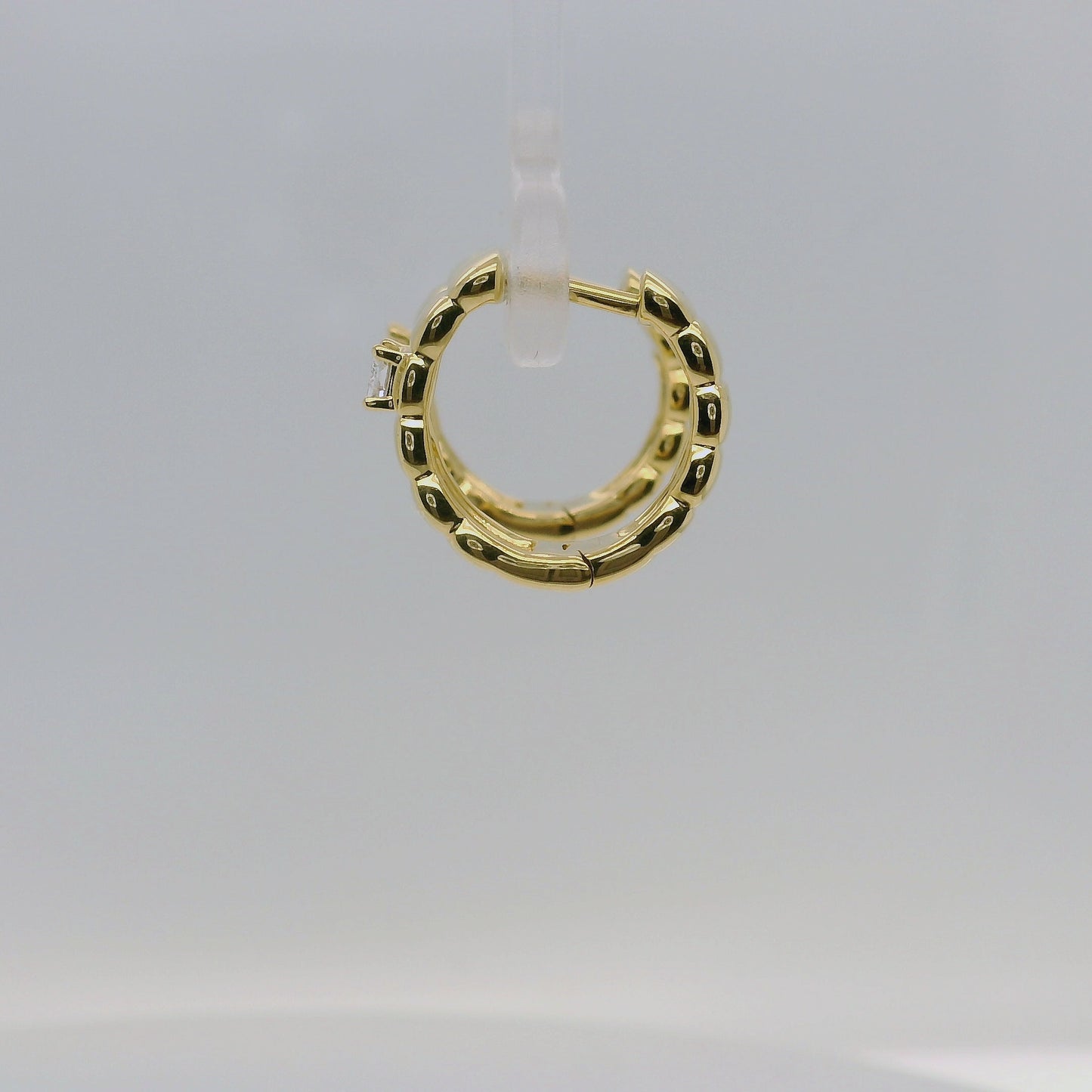 Vermeil Lab Grown Diamond Groove Huggie Earrings