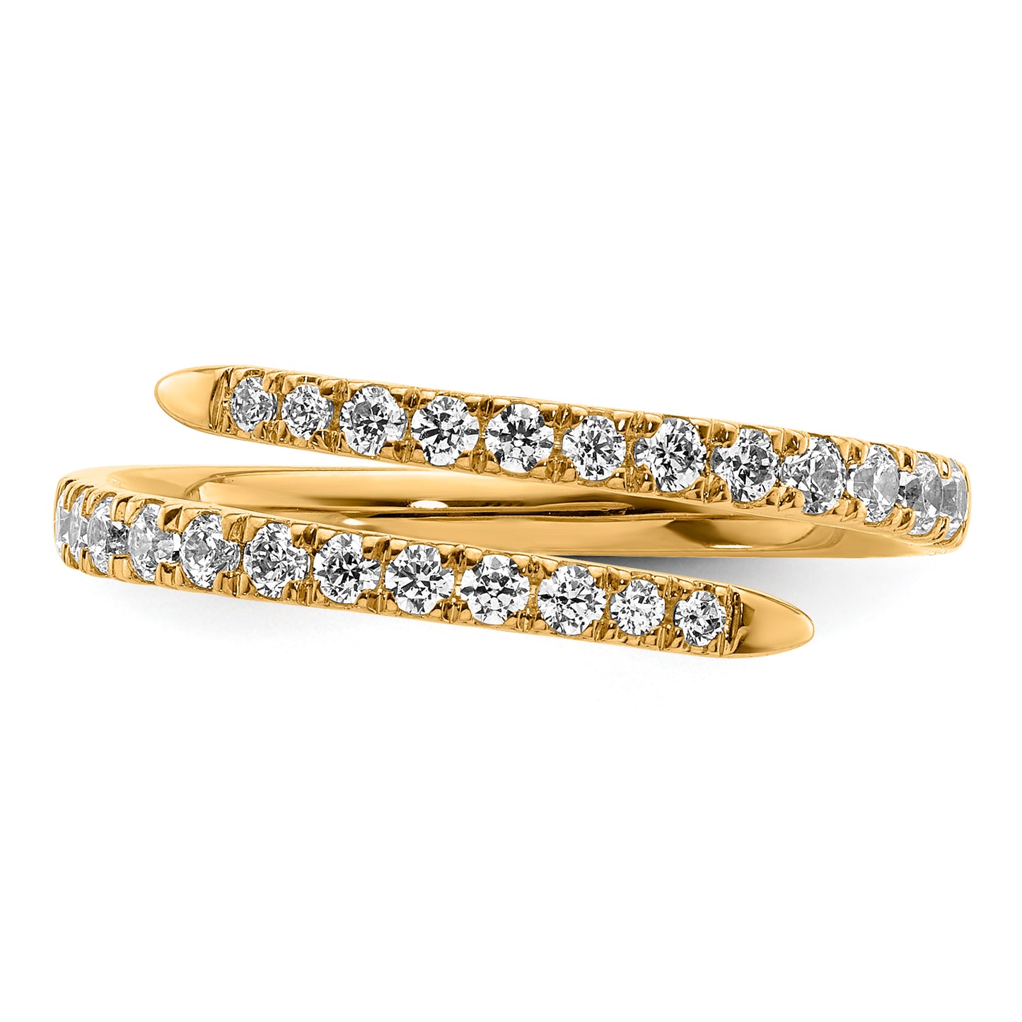 Lab Diamond Spiral Ring - Yellow Gold