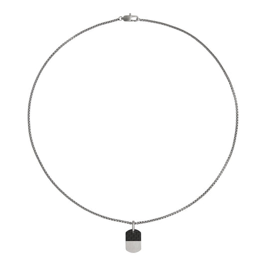 The Aviator Carbon Fibre & Steel Dog Tag Pendant