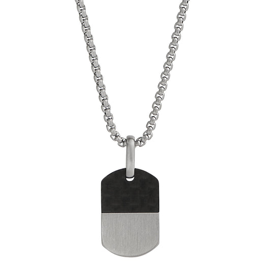The Aviator Carbon Fibre & Steel Dog Tag Pendant