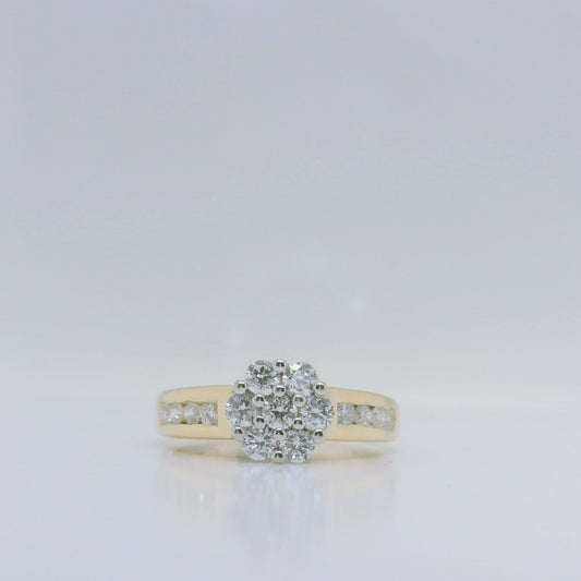 Natural Diamond Cluster Ring