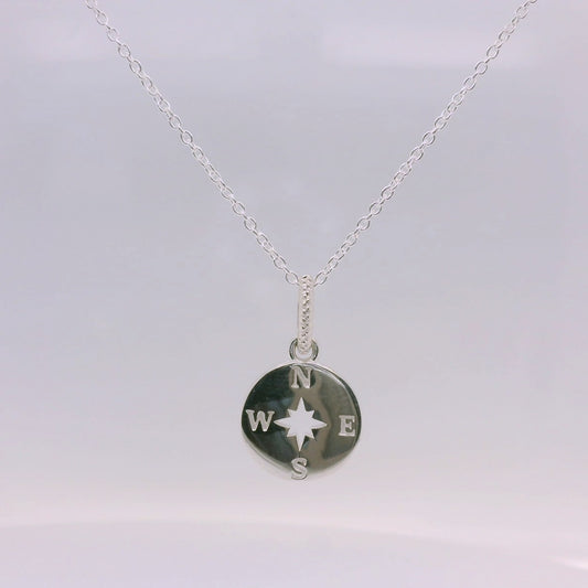 Silver Compass Pendant
