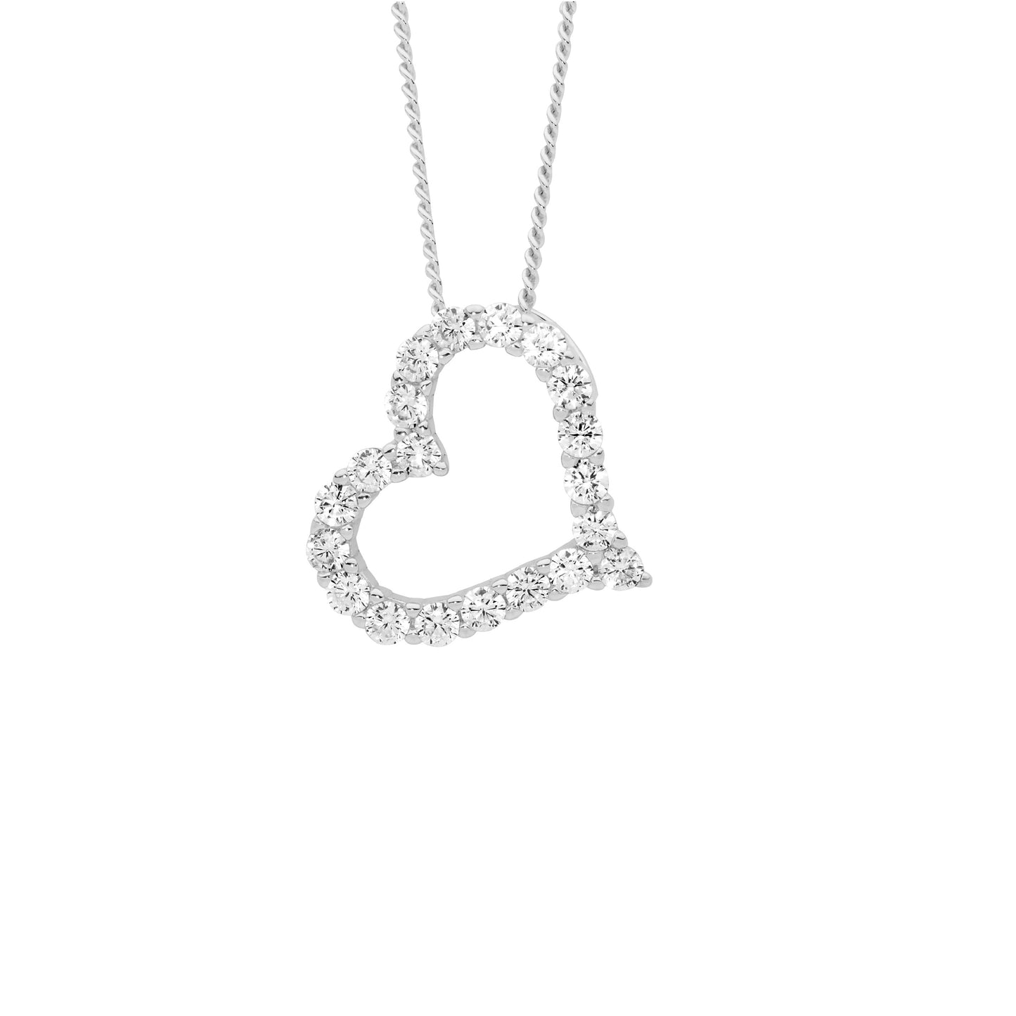 Open Angled Heart Necklace