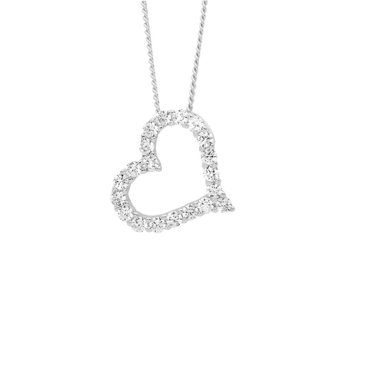 Open Angled Heart Necklace