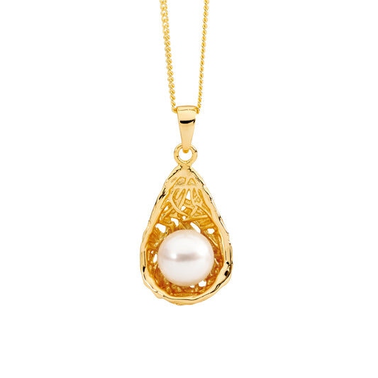 Yellow Basket Pearl Necklace