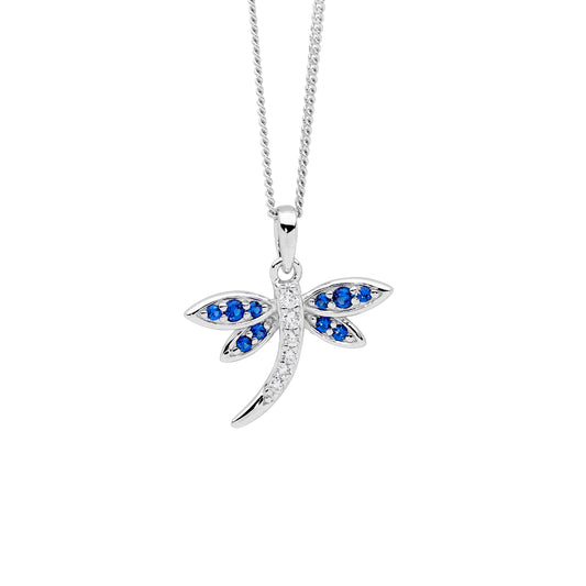 Dragonfly Necklace - Blue Wings
