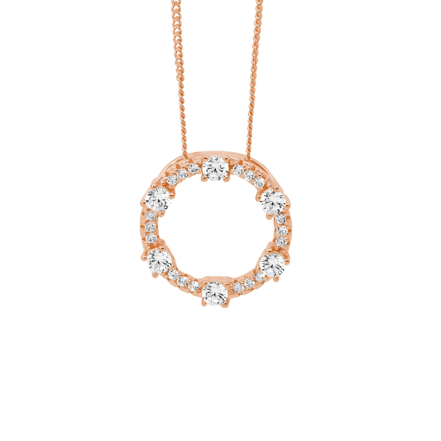 Rose Open Circle Raised Necklace