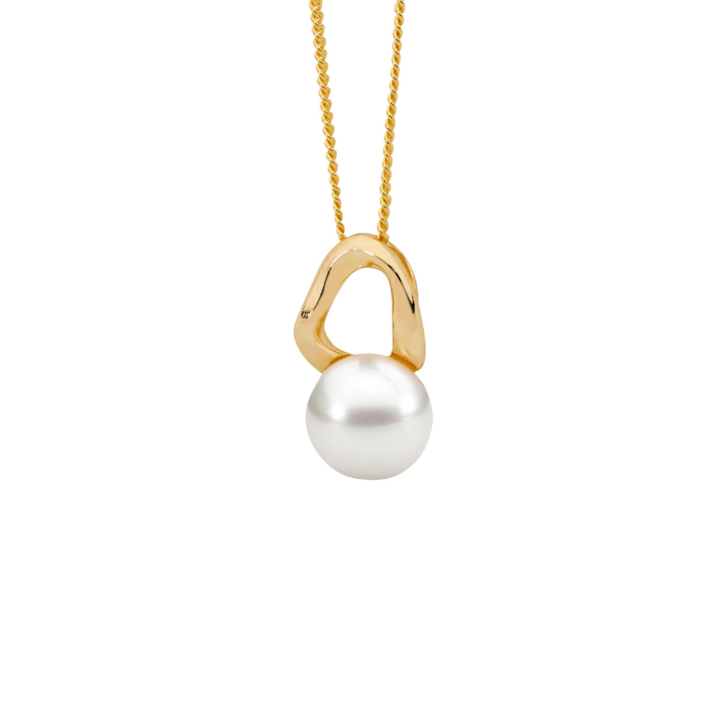 Yellow Open Wave Pearl Necklace