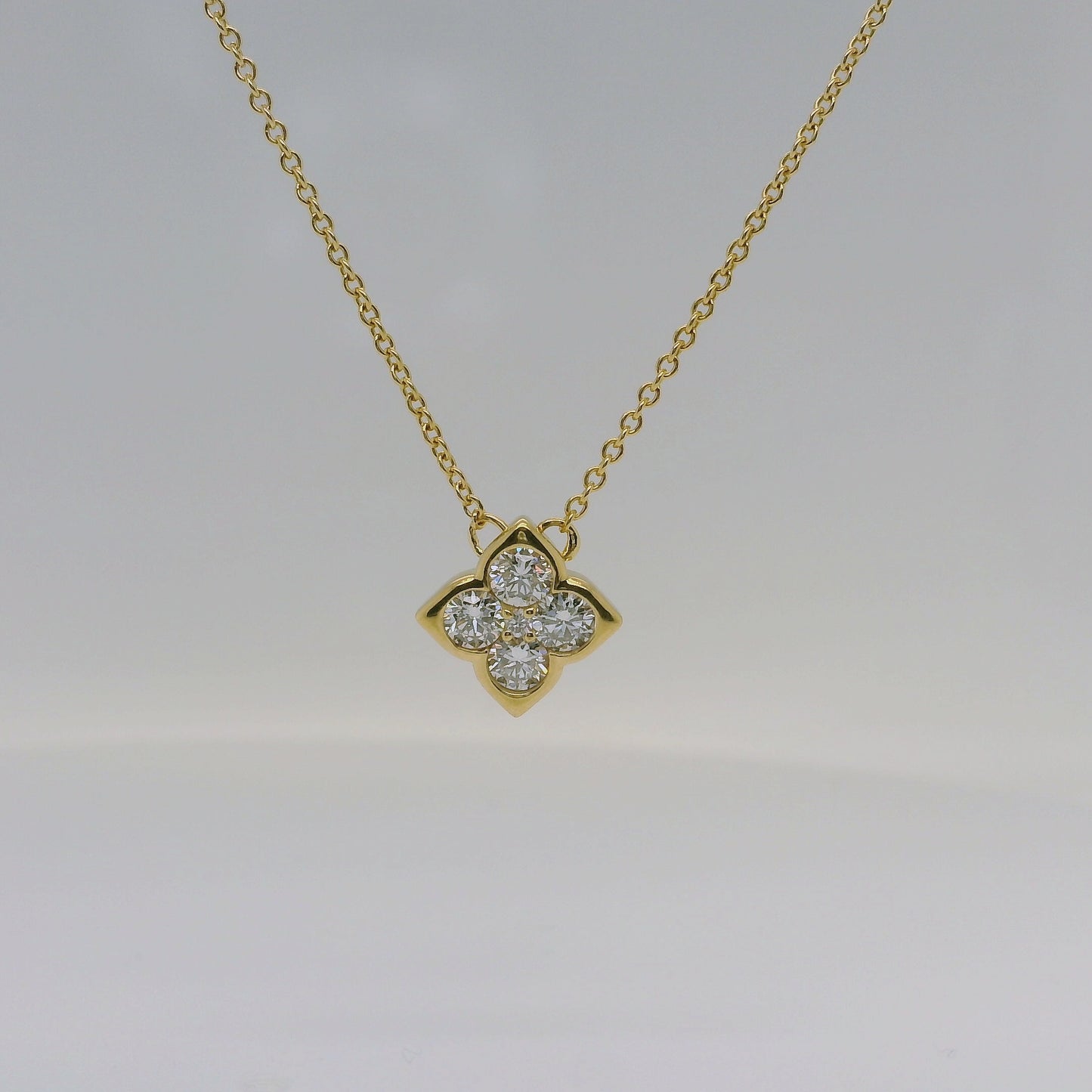 Vermeil Lab Diamond Flower Necklace