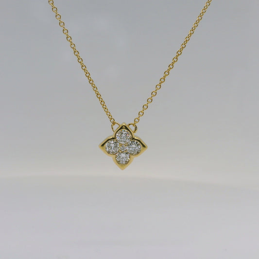 Vermeil Lab Diamond Flower Necklace