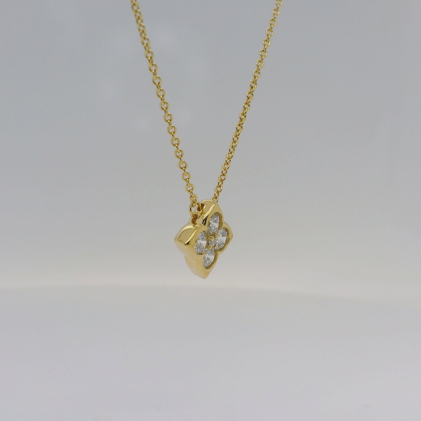 Vermeil Lab Diamond Flower Necklace
