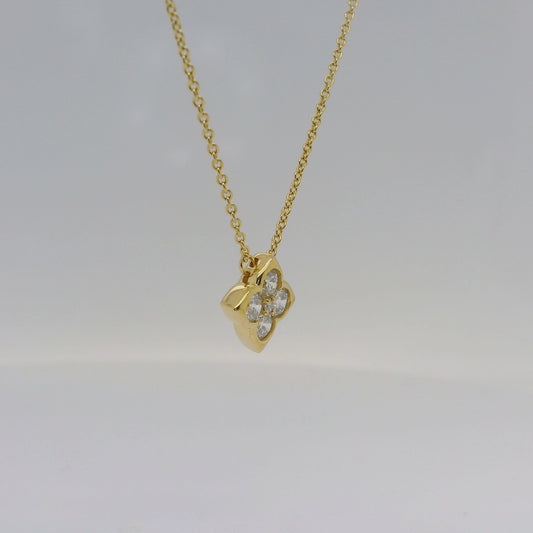 Vermeil Lab Diamond Flower Necklace
