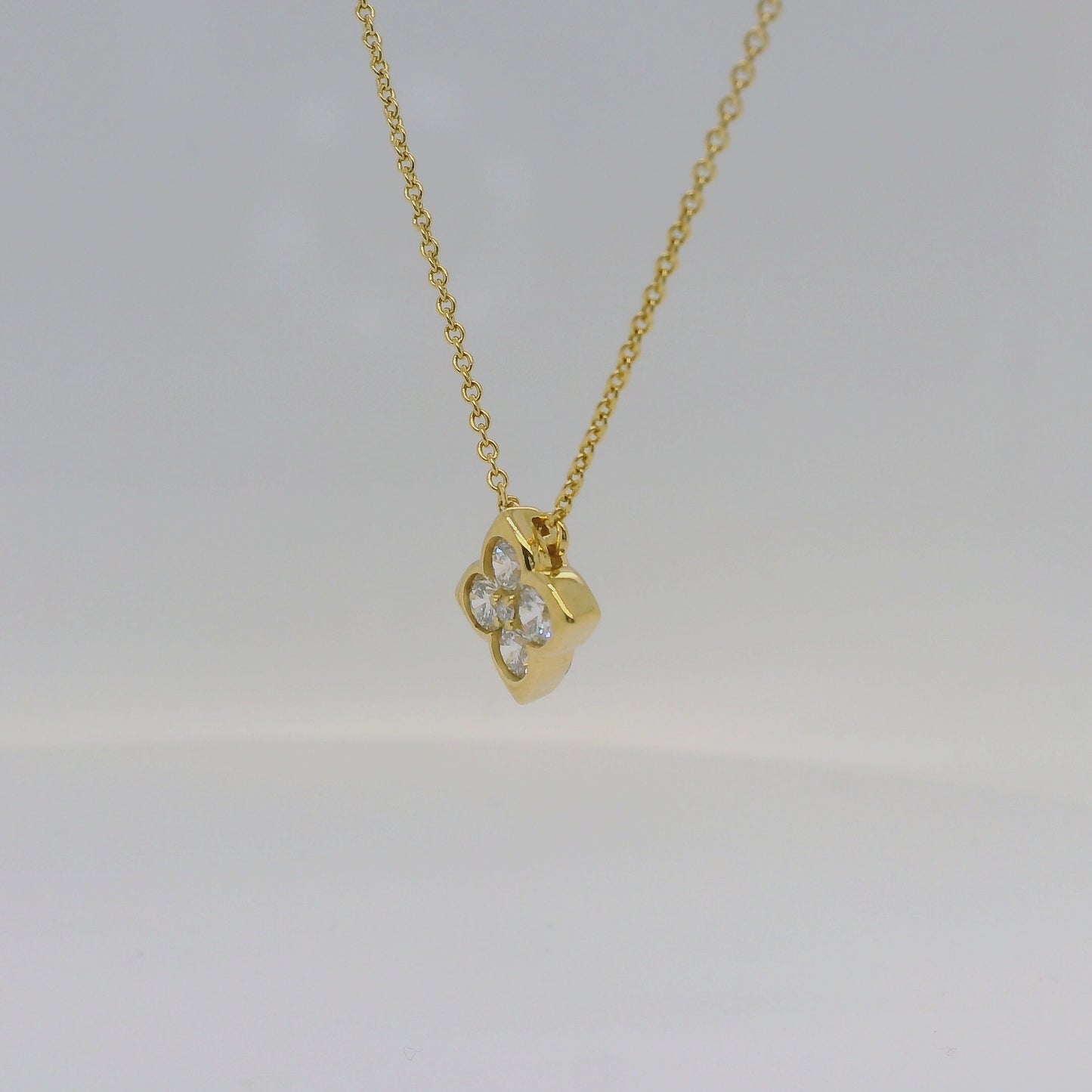 Vermeil Lab Diamond Flower Necklace