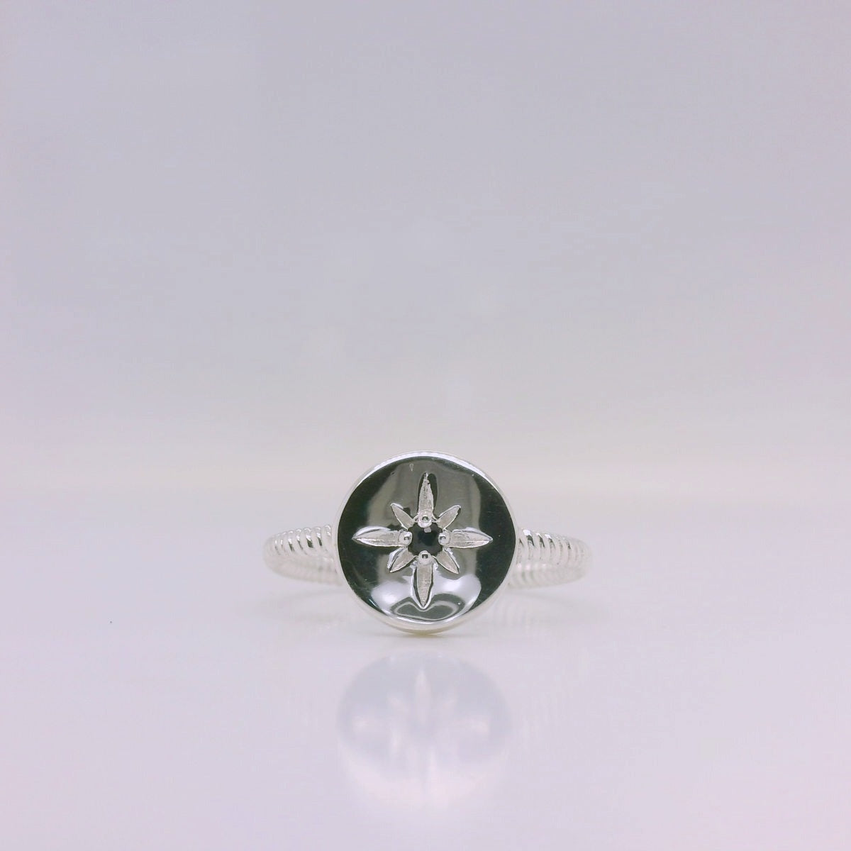 Round Twisted Sapphire Signet Ring