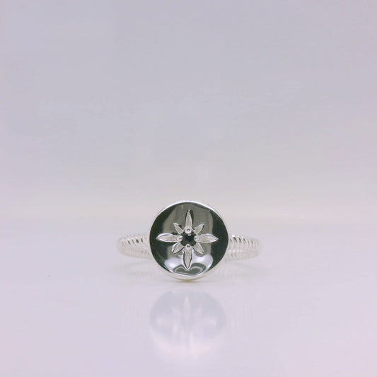 Round Twisted Sapphire Signet Ring