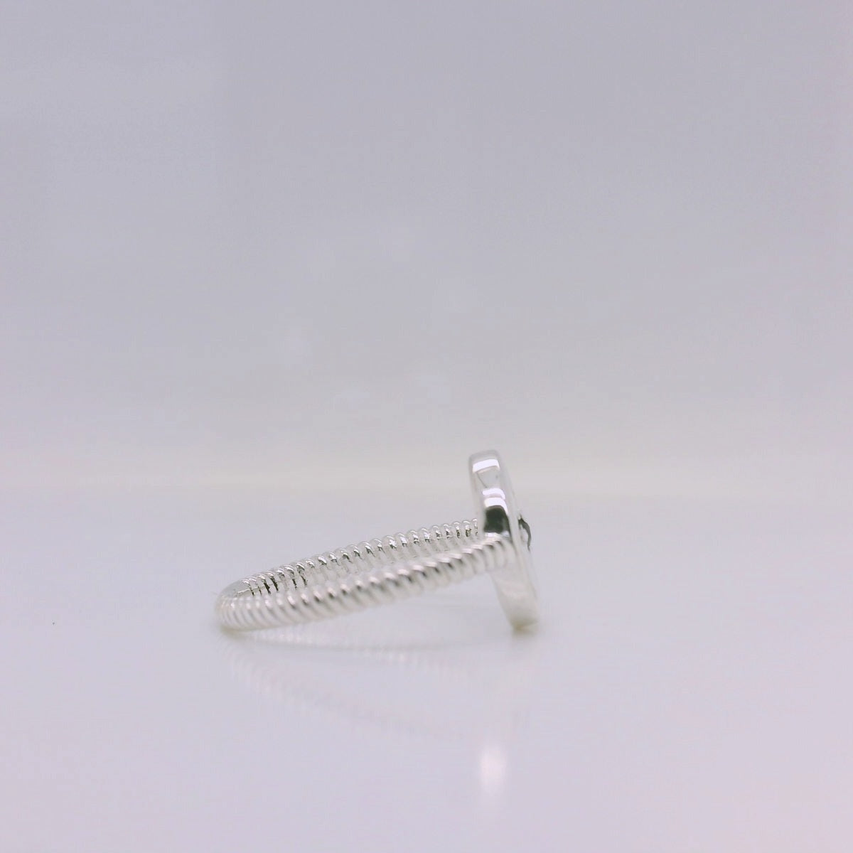Round Twisted Sapphire Signet Ring