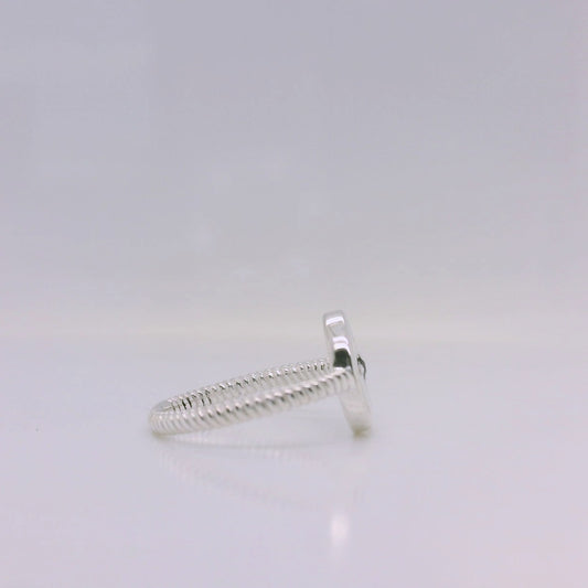 Round Twisted Sapphire Signet Ring