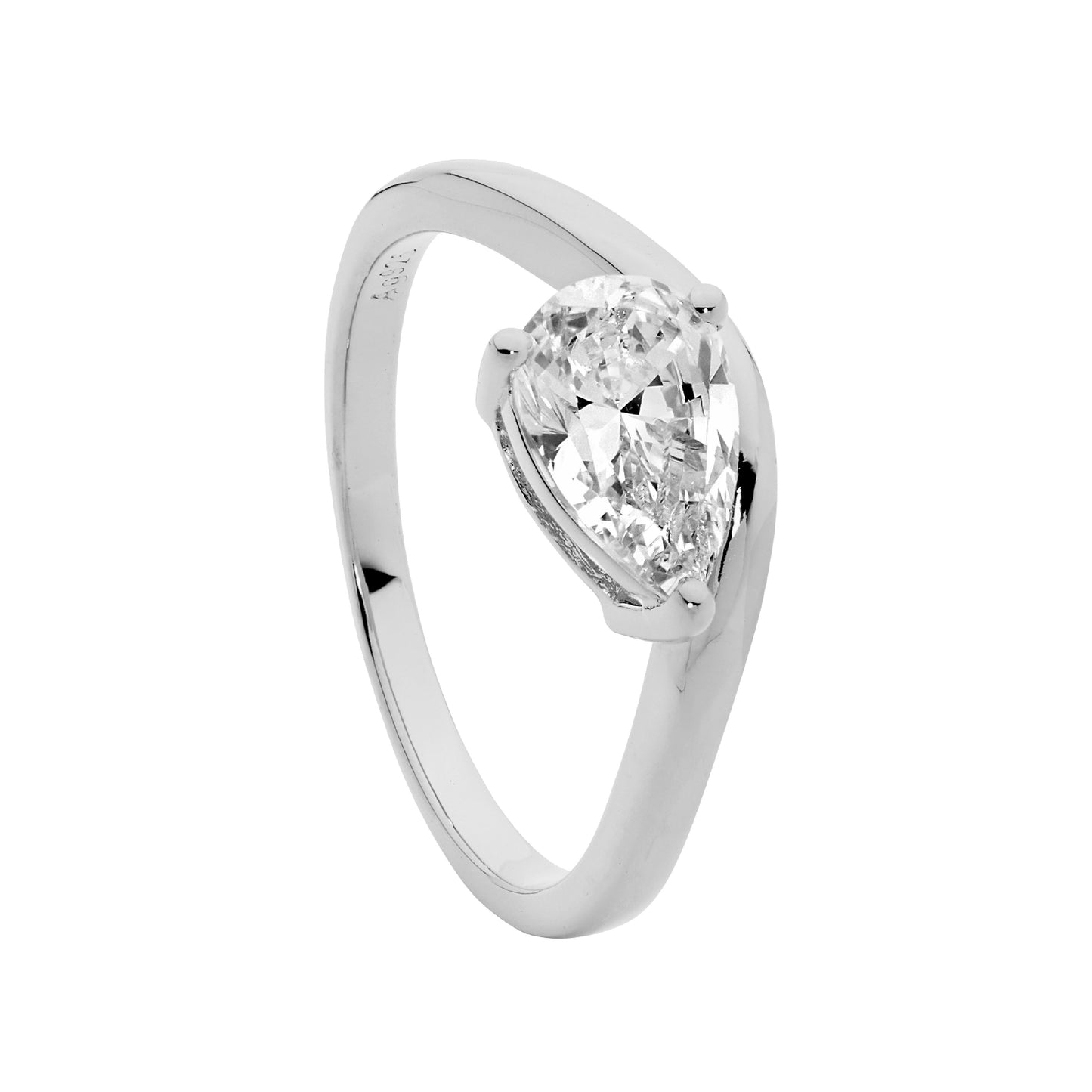 Pear shaped CZ Ring