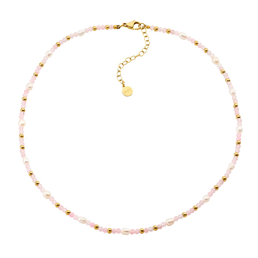 Rose Quartz & Pearl Necklace