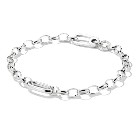 Charm Bracelet with Connect Link Silver