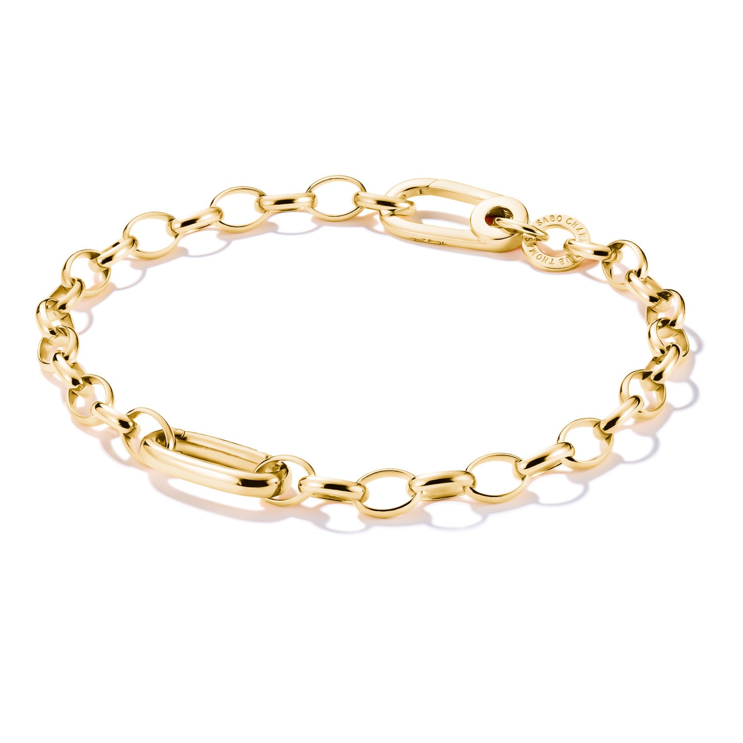 Charm Bracelet with Connect Link Gold-Plated