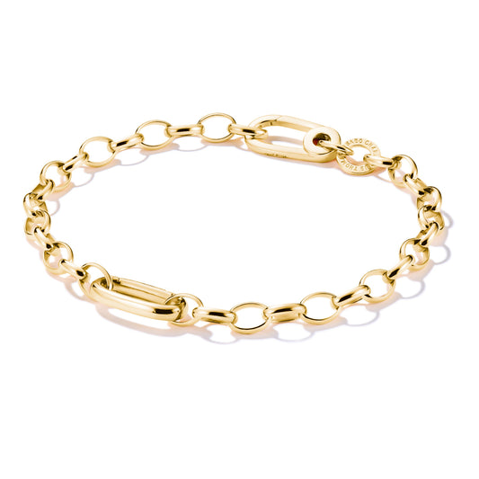 Charm Bracelet with Connect Link Gold-Plated