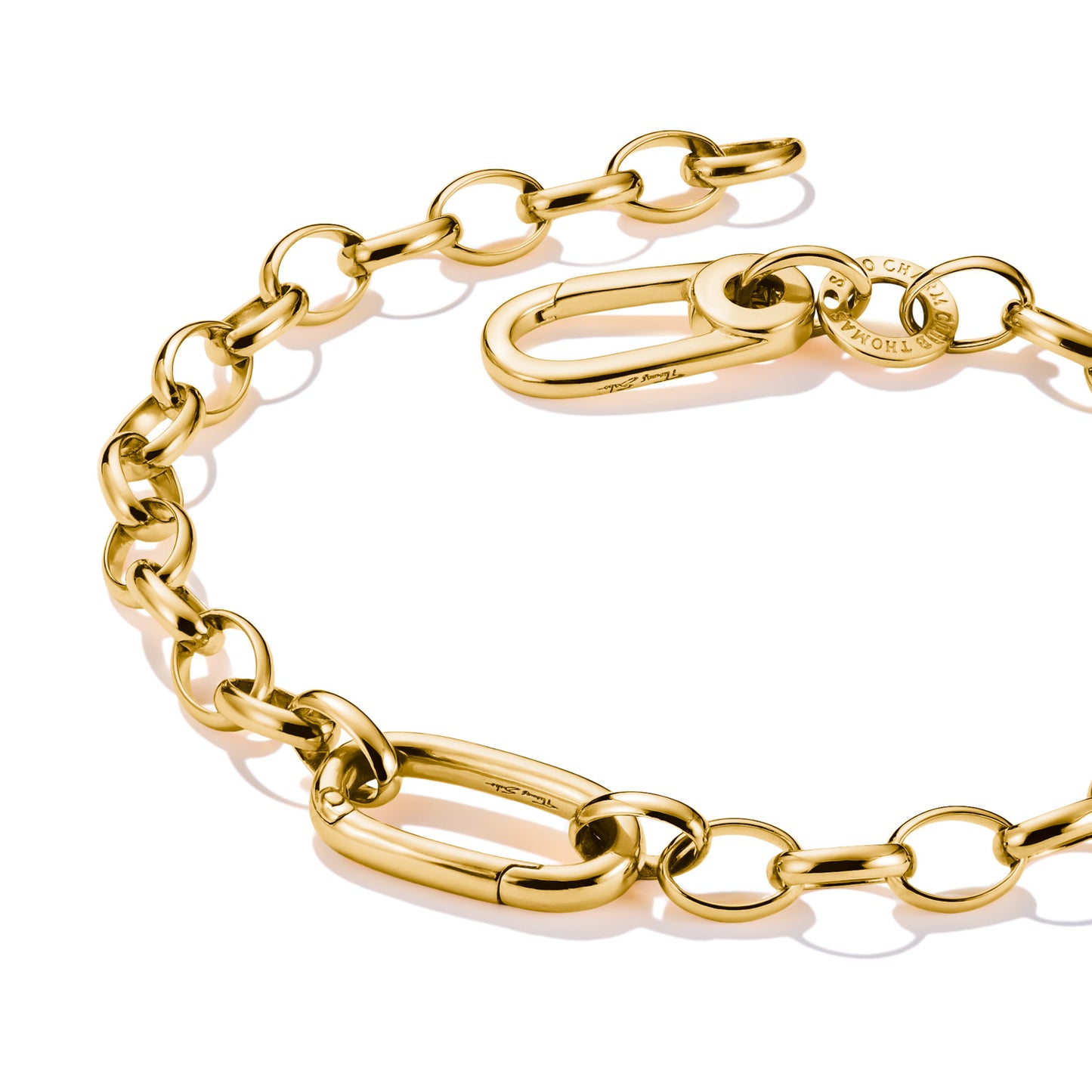 Charm Bracelet with Connect Link Gold-Plated